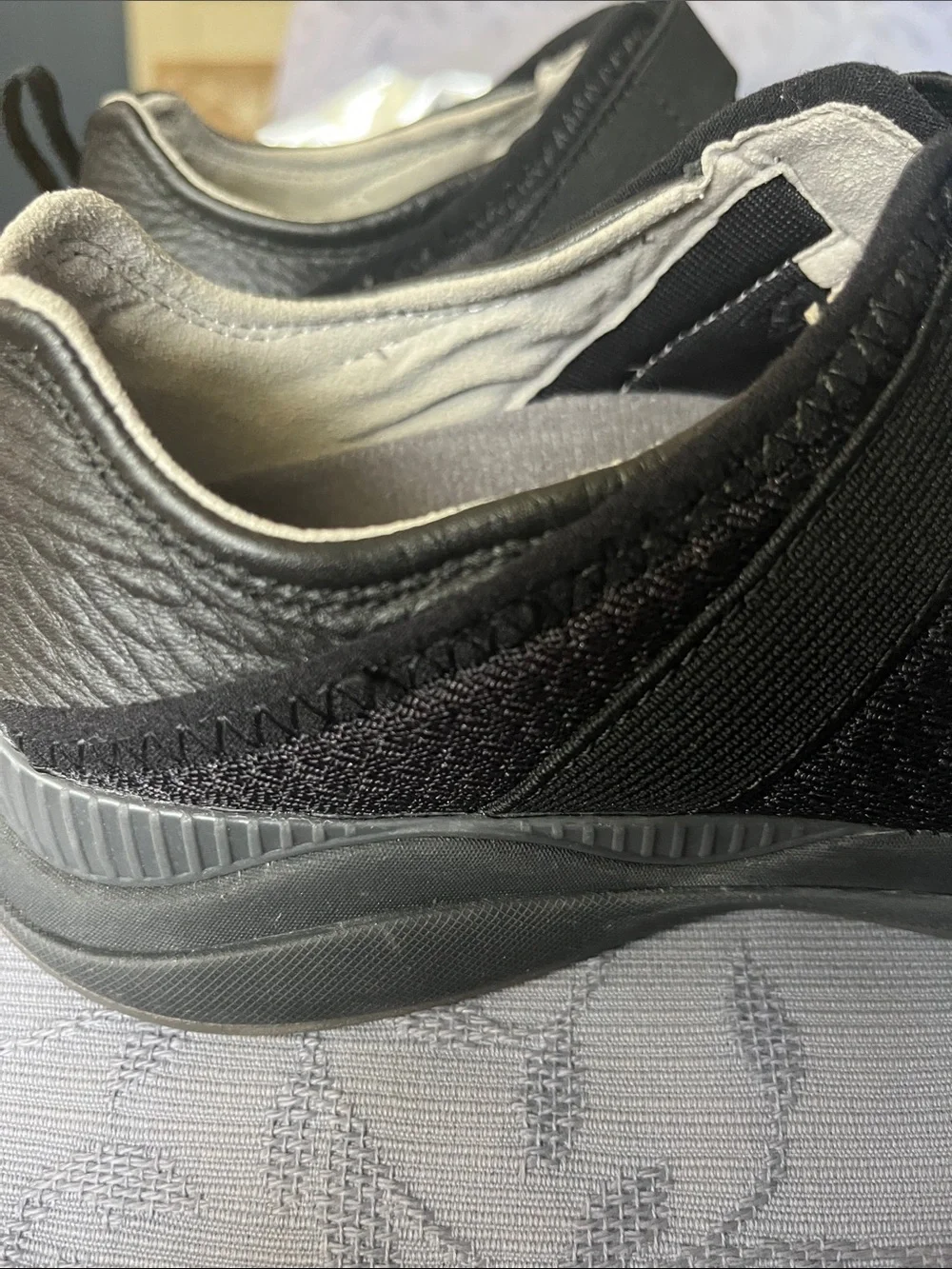 KURU Lucy Maryjanes, black size 7 mesh wth leather slip-ons